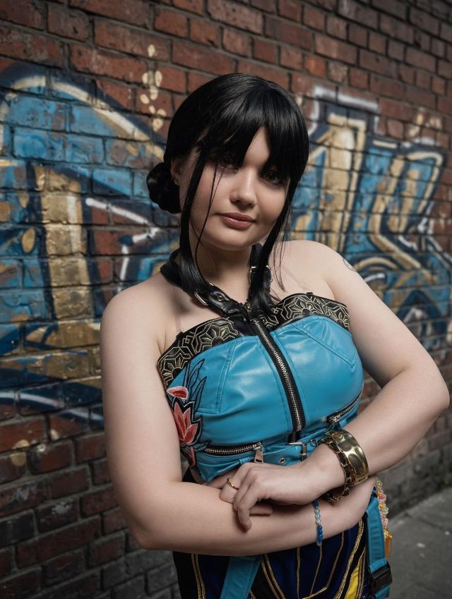 Zoey, des Huntrix, en bustier bleu.